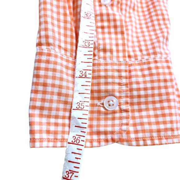 J. Crew Button Down Long Sleeved Shirt Soft Coral & White Check Size Slim XL - Picture 15 of 15